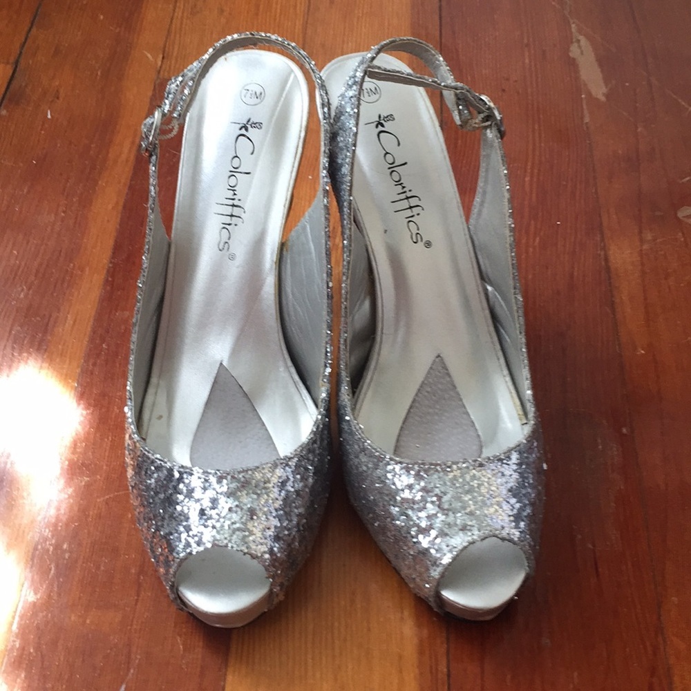 Silver sequins shoes